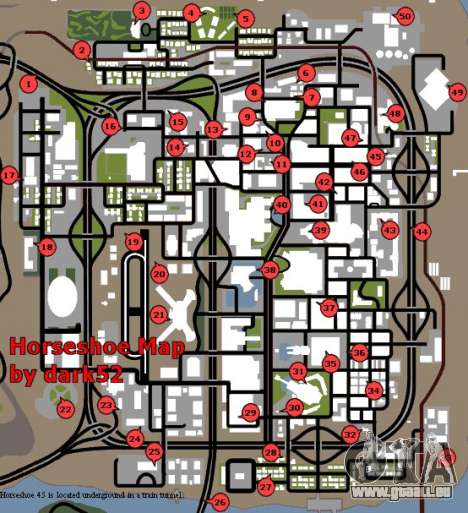 Karte von horseshoes for GTA San Andreas