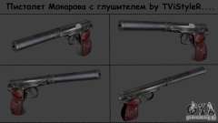 Makarov Pistole mit Schalldämpfer für GTA San Andreas