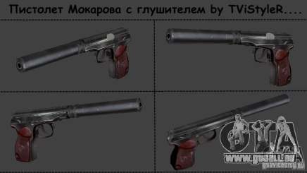 Makarov Pistole mit Schalldämpfer für GTA San Andreas