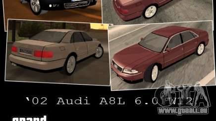 Audi A8 Long 6.0 W12 2002 pour GTA San Andreas