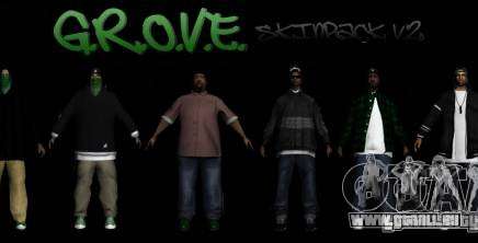 Nouvelle famille de Groove street skins V2 pour GTA San Andreas
