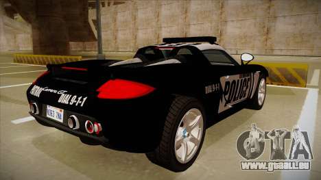 Porsche Carrera GT 2004 Police Black pour GTA San Andreas