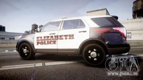 Ford Explorer 2011 Elizabeth Police [ELS] pour GTA 4