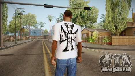 Weißes t-shirt mit der Marke W. C. Chopper für GTA San Andreas