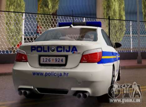 BMW M5 Croatian Police Car pour GTA San Andreas