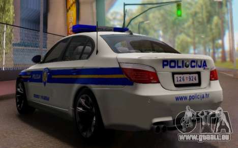 BMW M5 Croatian Police Car pour GTA San Andreas