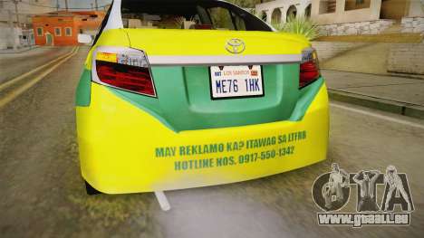 Toyota Vios Sturdy Philippine Taxi 2014 pour GTA San Andreas