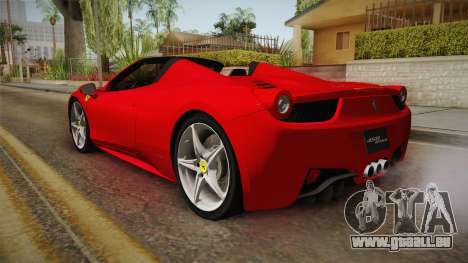 Ferrari 458 Spider für GTA San Andreas