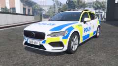 Volvo V60 T6 2018 Swedish Police [ELS] [replace] für GTA 5