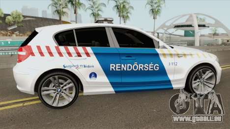 BMW 120i E87 Magyar Rendorseg pour GTA San Andreas