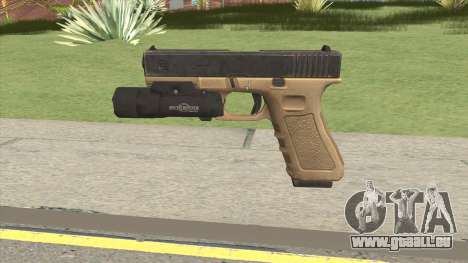 Glock 17 Tan With Flashlight für GTA San Andreas