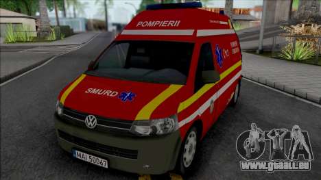 Volkswagen Transporter T5 Fire Brigade Ambulance für GTA San Andreas