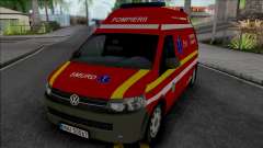 Volkswagen Transporter T5 Fire Brigade Ambulance pour GTA San Andreas
