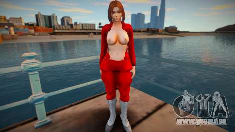 KOF Soldier Girl - RED Brown hair Topless 3 für GTA San Andreas