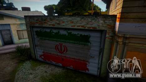 IRANIAN Flag On The CJ Garage pour GTA San Andreas