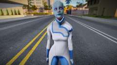 Liara TSony dans l’uniforme des scientifiques de Mass Effect pour GTA San Andreas