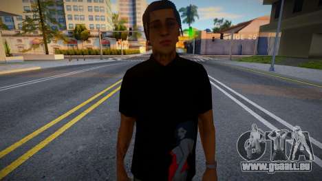 Ein junger Mann im schwarzen T-Shirt für GTA San Andreas