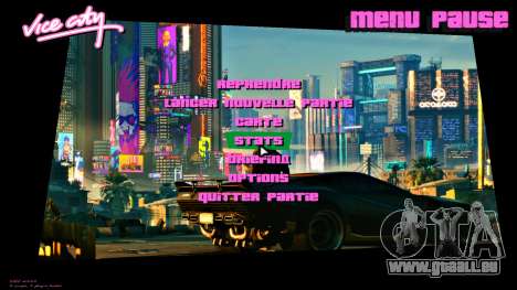 Cyberpunk 2077 menu pour GTA Vice City