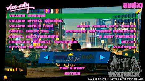 Cyberpunk 2077 menu pour GTA Vice City