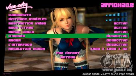 Marie Rose DOA Menu 2 pour GTA Vice City