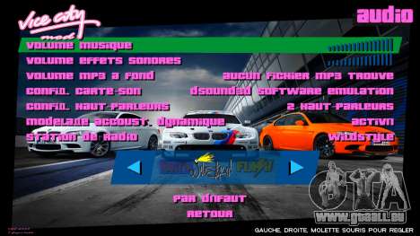 BMW Menu 2 pour GTA Vice City