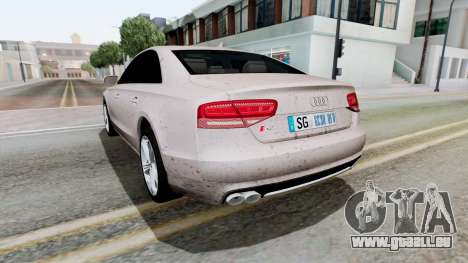 Audi S8 Quill Gray pour GTA San Andreas